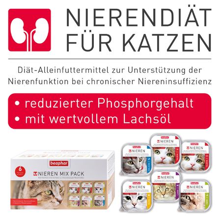 Beaphar Nierendiät Mix Pack für Katzen 6x 100gr