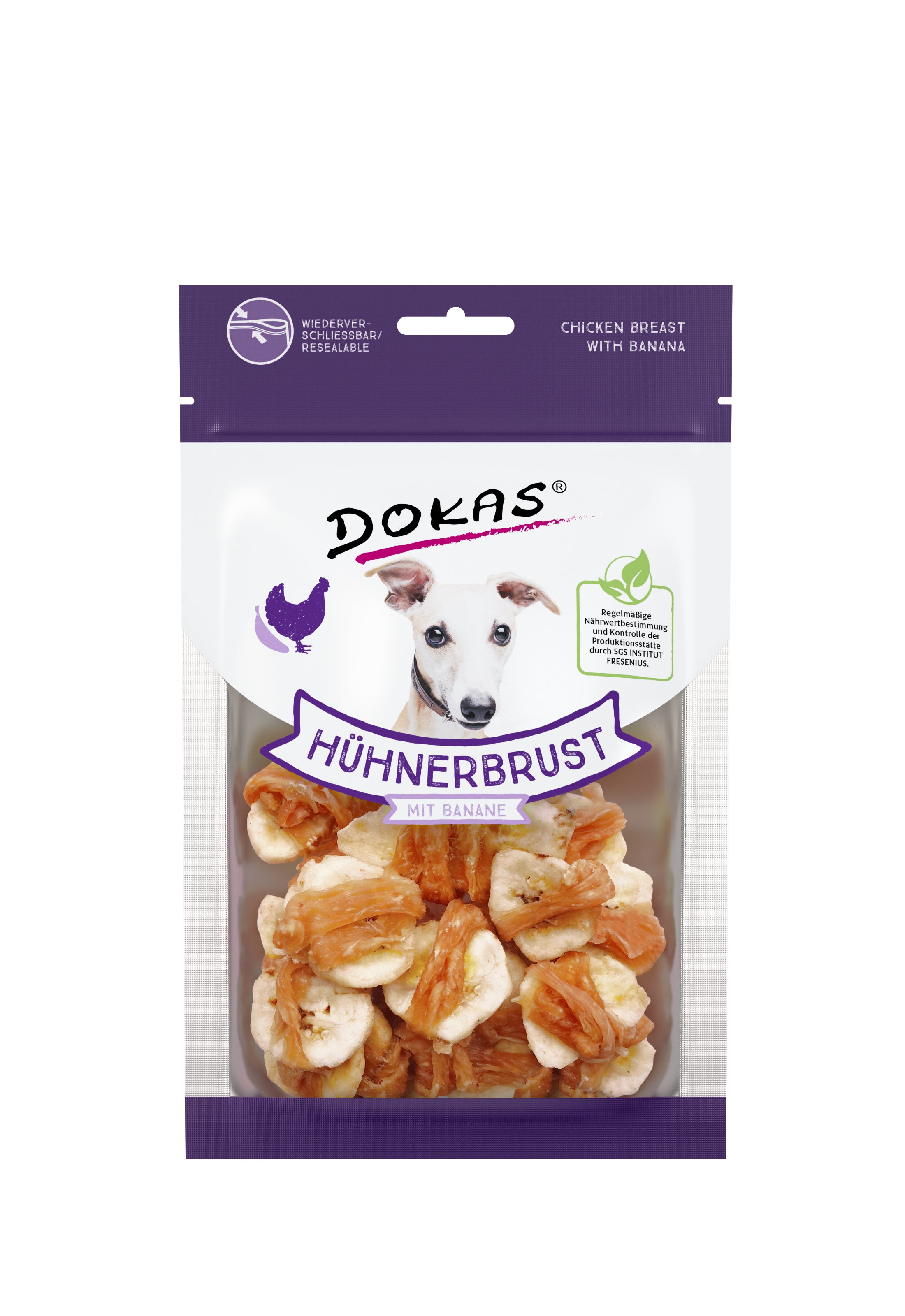 Dokas Hühnerbrust mit Banane Hundesnack Leckerli Snack 70gr