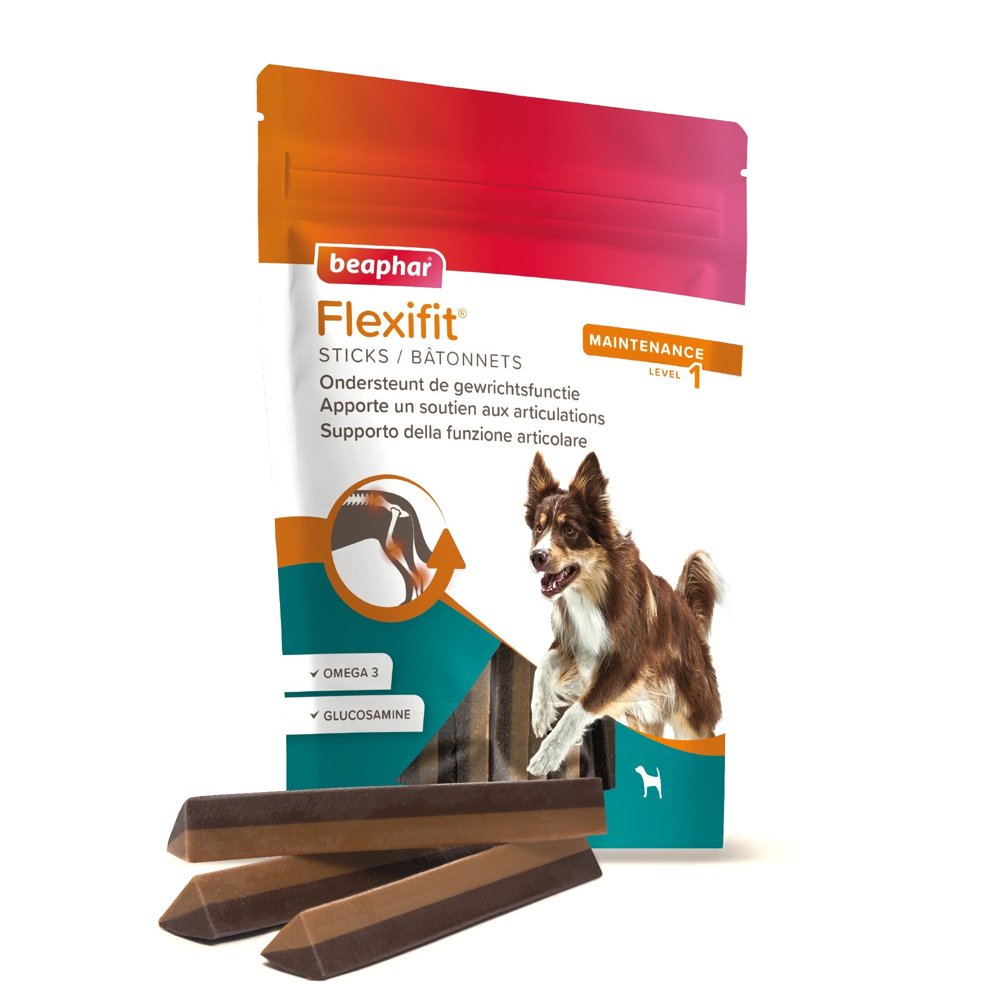 Beaphar Flexifit® Sticks mit wertvollen Gelenkbausteinen, Vitaminen und essentiellen Fettsäuren, 175 g