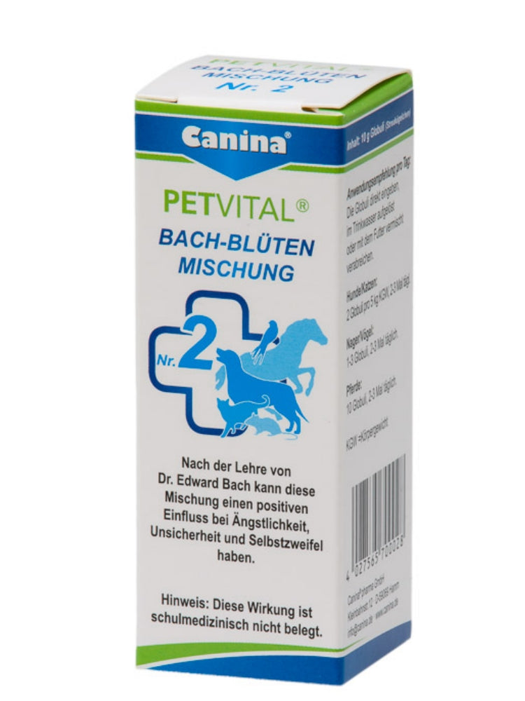 Canina Petvital Bachblüten Mischung,  Bach-Blüten-Therapie für Haustiere, 10 g Globuli