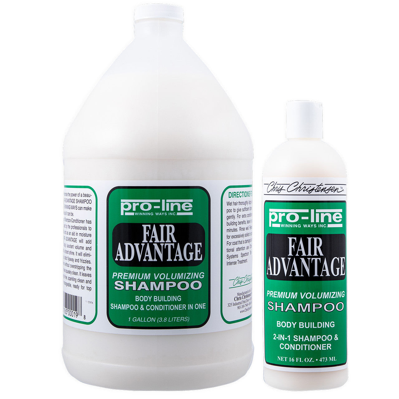 Chris Christensen Pro-Line Fair Advantage Volumizing 2 in 1 Shampoo & Conditioner für Hunde und Katzen