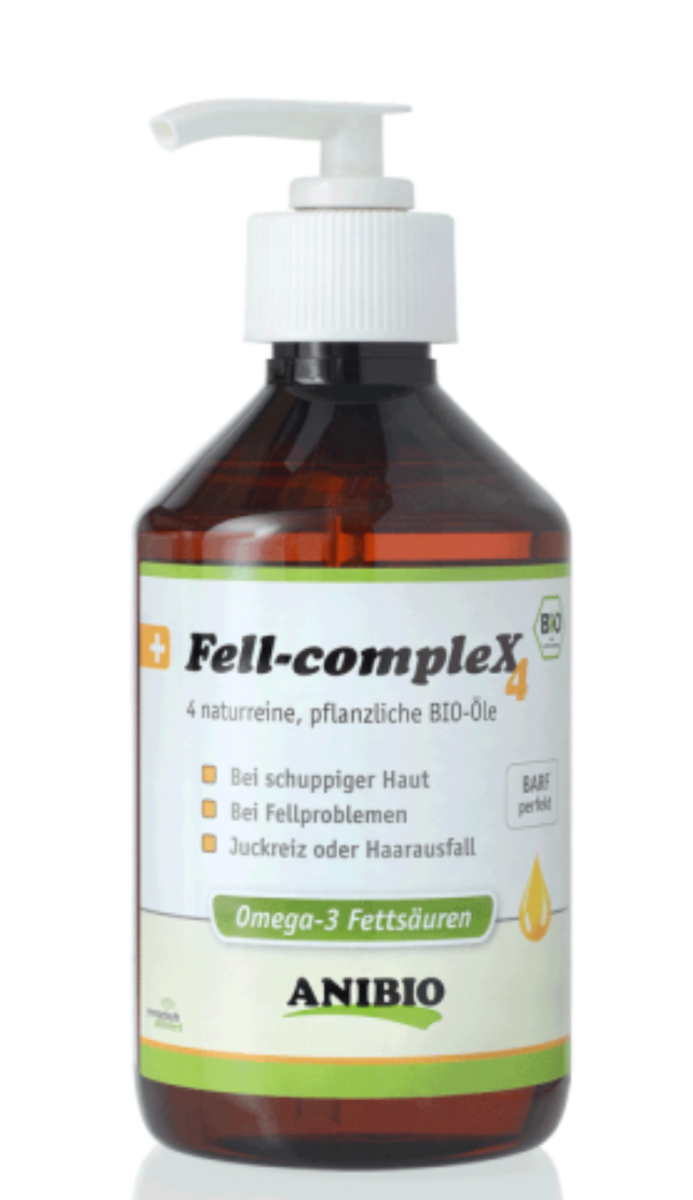 Anibio Fell-Complex 4 300ml naturrein Bio-Öl BARF Nahrungsergänzung Fellpflege