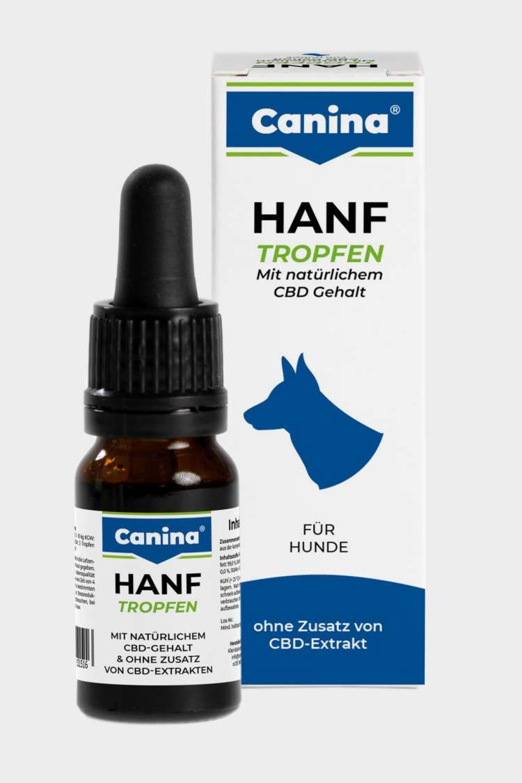 Canina Hanf Tropfen mit natürlichem CBD Gehalt für Hunde zur Stressreduktion, 10ml