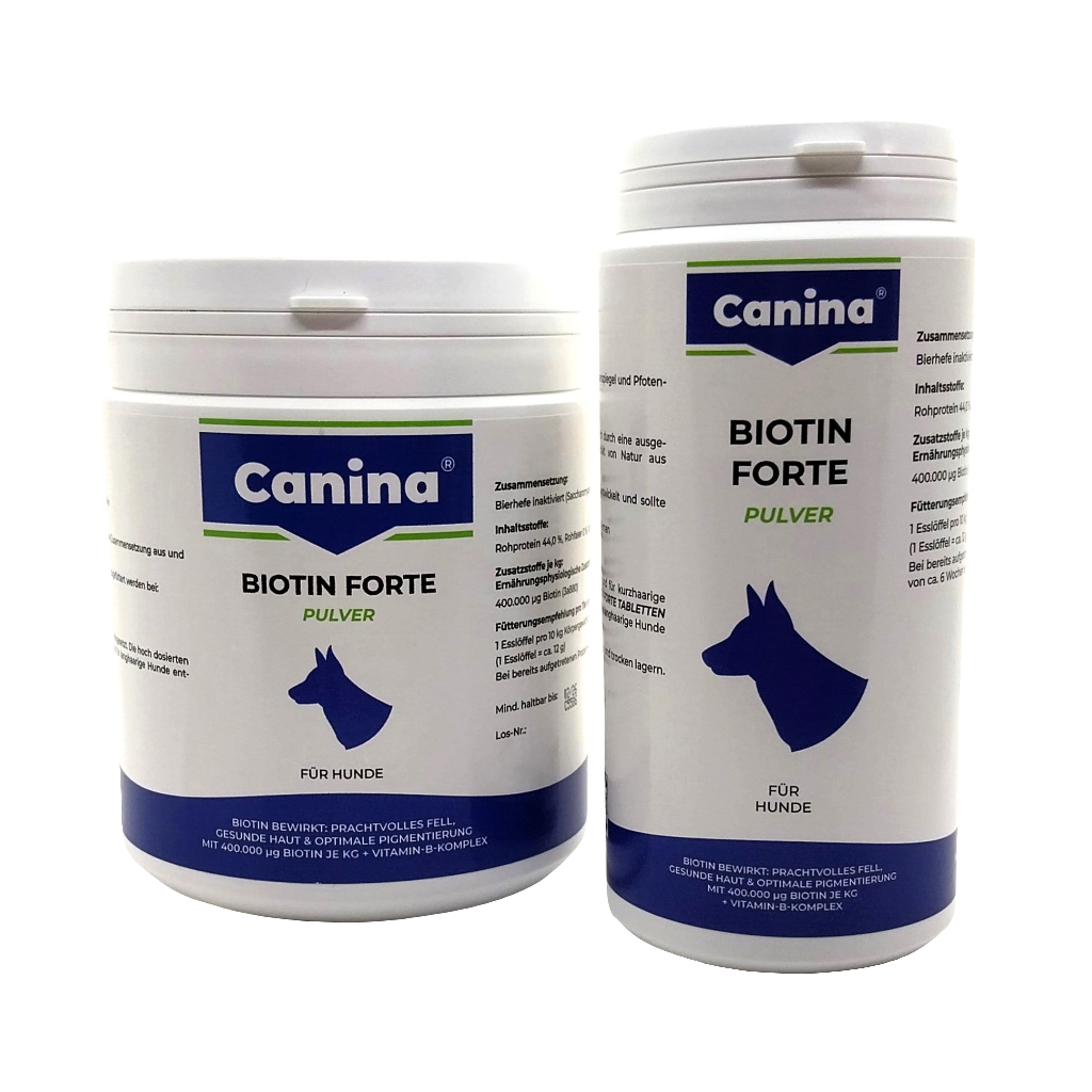 Canina Biotin Forte Pulver, Ergänzungsfuttermittel Hunde, zur Verbesserung der Fellqualität