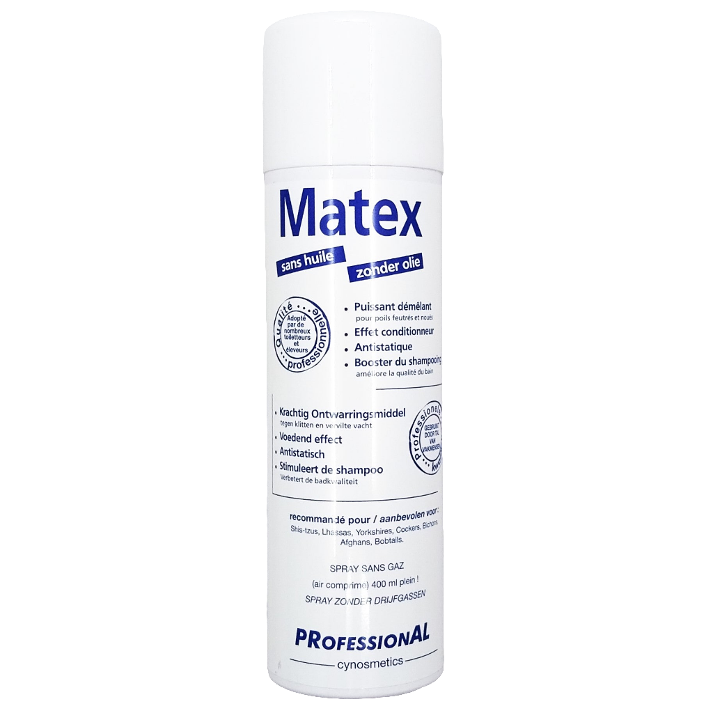 Matex Condibrush Finishing-Spray, Groomingspray, Entfilzungsspray, Kämmhilfe, Antistatikspray, 400 ml