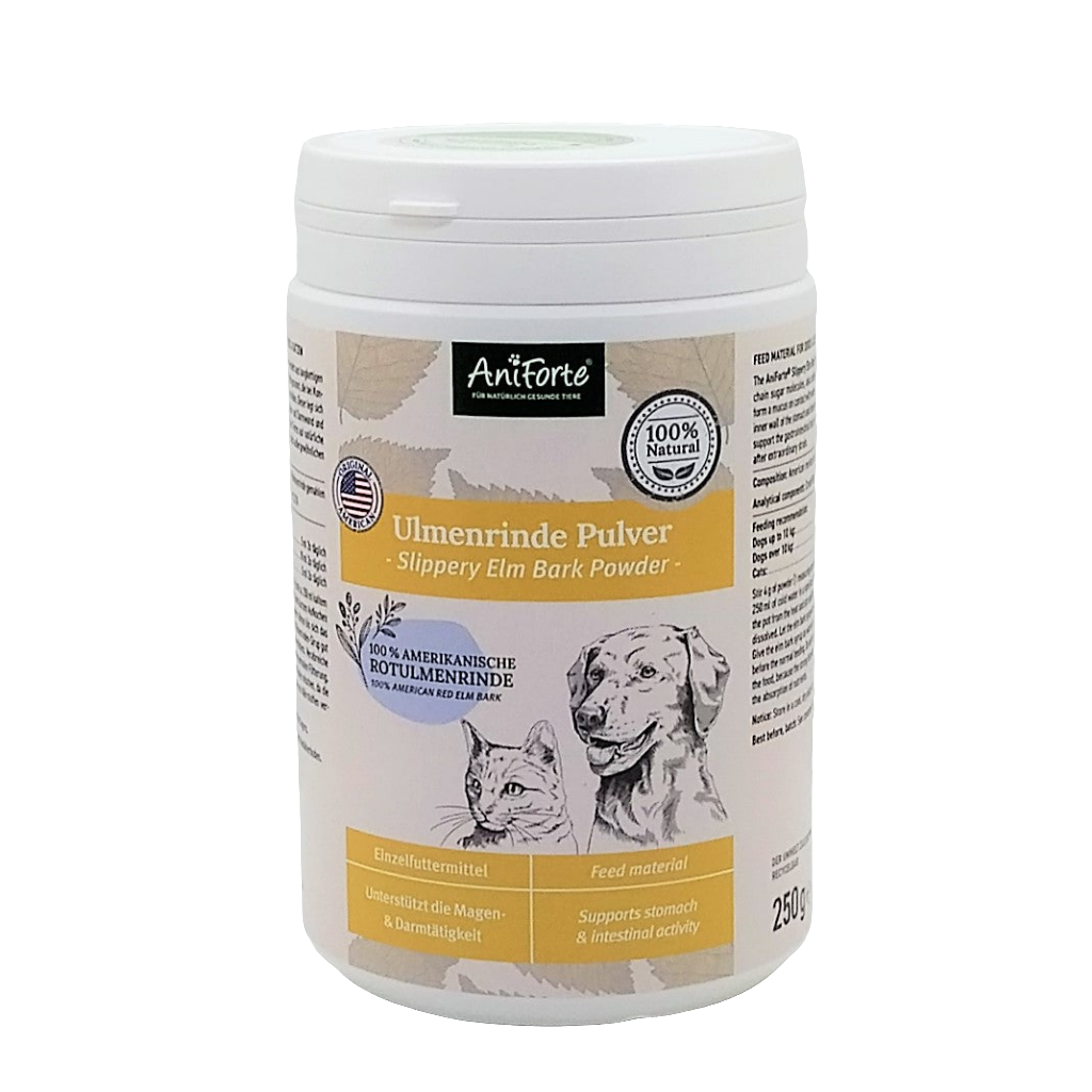 AniForte® Ulmenrinde Pulver zur Unterstützung bei Erbrechen und Durchfall für Hund & Katze