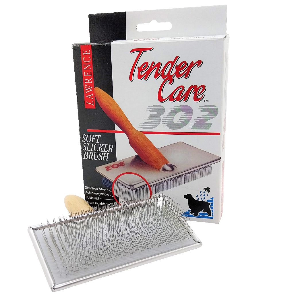 Lawrence Tender Care Soft Slicker Brush 302, speziell auch für nasses Hundefell, Katzenfell