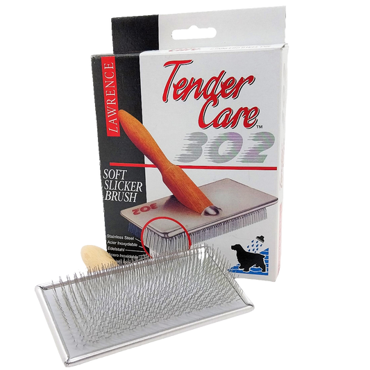 Lawrence Tender Care Soft Slicker Brush 302, speziell auch für nasses Hundefell, Katzenfell