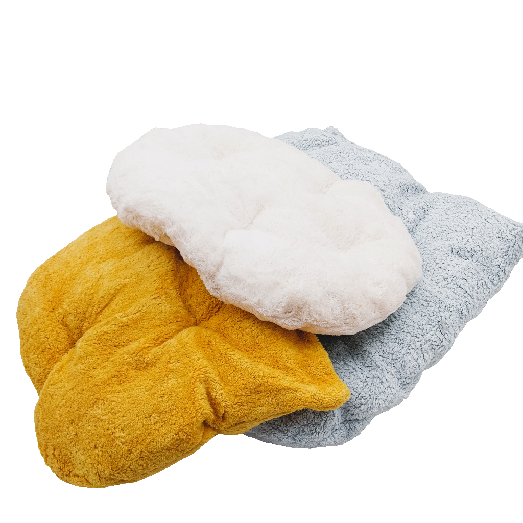 Welkas Liegekissen, Kuschelkissen, Korbeinlage Kissen oval, Baumwollplüsch mit Fleece Füllung