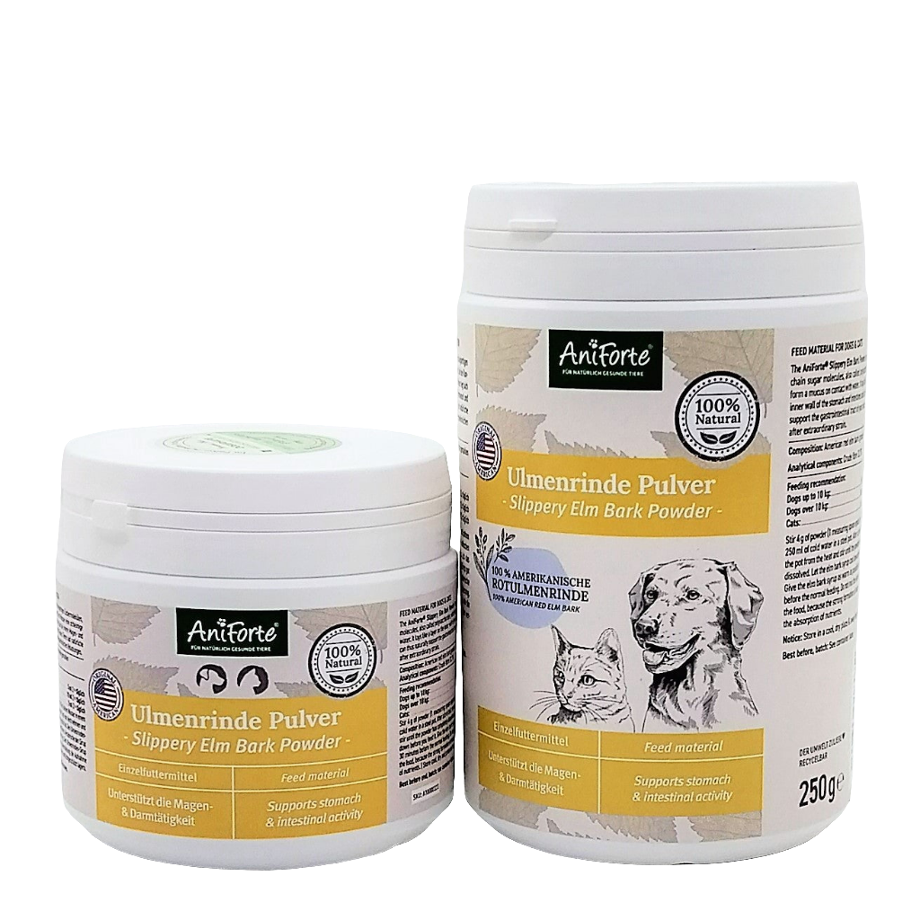 AniForte® Ulmenrinde Pulver zur Unterstützung bei Erbrechen und Durchfall für Hund & Katze