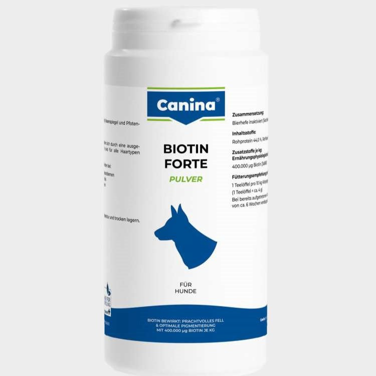 Canina Biotin Forte Pulver, Ergänzungsfuttermittel Hunde, zur Verbesserung der Fellqualität