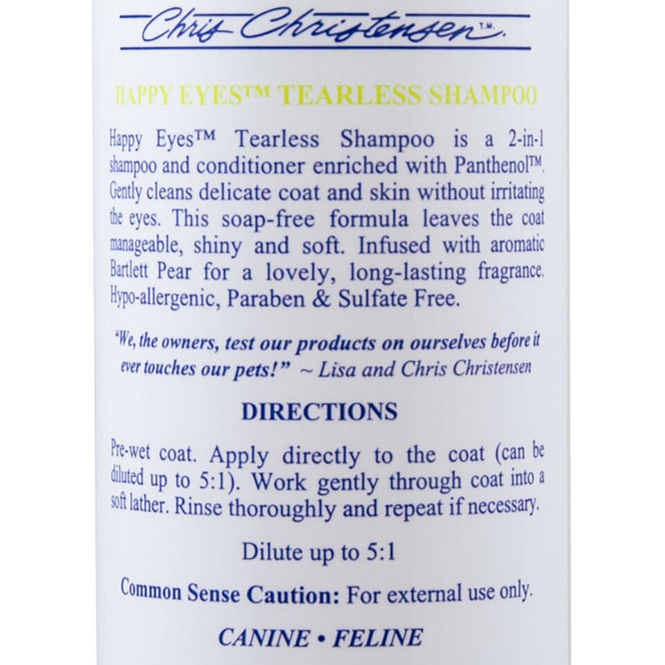 Chris Christensen Happy Eyes, Tearless 2-In-1 Shampoo, mild ohne Tränen für Hund und Katze