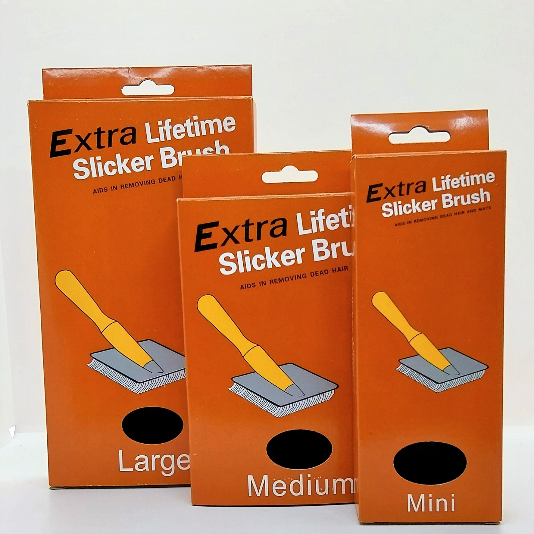 Extra Lifetime Slicker Brush, Zupfbürste für Hunde, Katzen und andere Tiere mit Halblanghaar, Langhaar