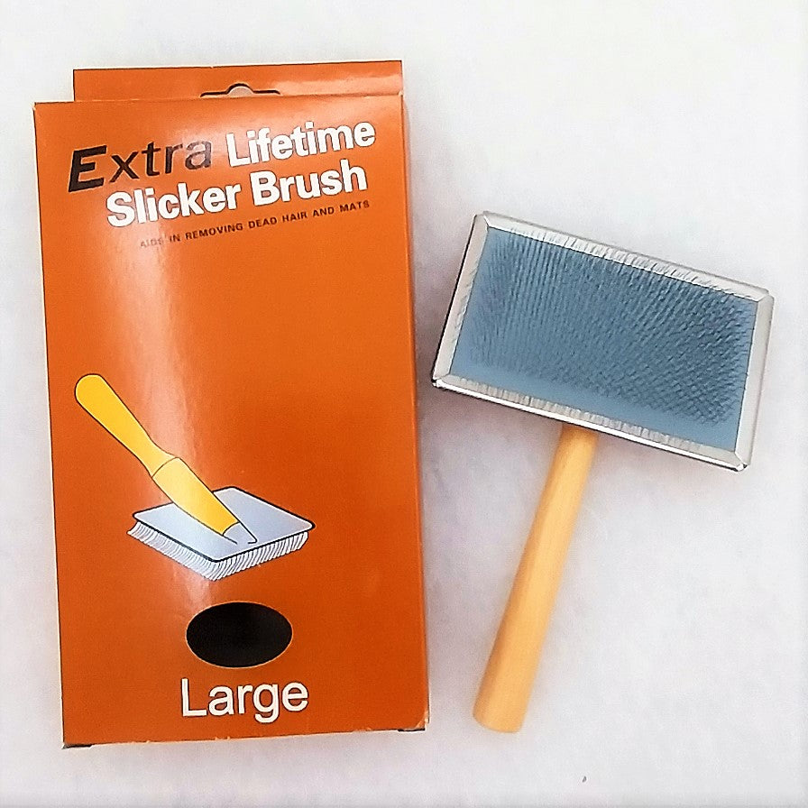 Extra Lifetime Slicker Brush, Zupfbürste für Hunde, Katzen und andere Tiere mit Halblanghaar, Langhaar