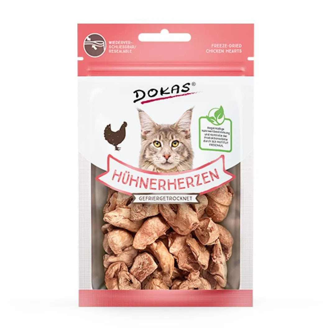 Dokas Cat Hühnerherzen, gefriergetrocknet, 15 g