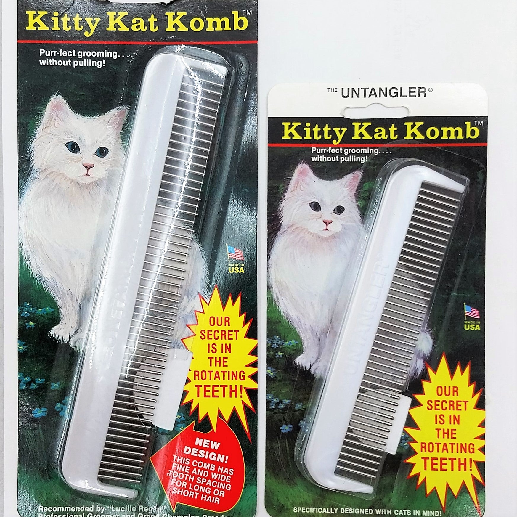 Untangler Kitty Kat Komb small oder large, Katzenkamm mit rotierenden Zähnen, 2 Größen