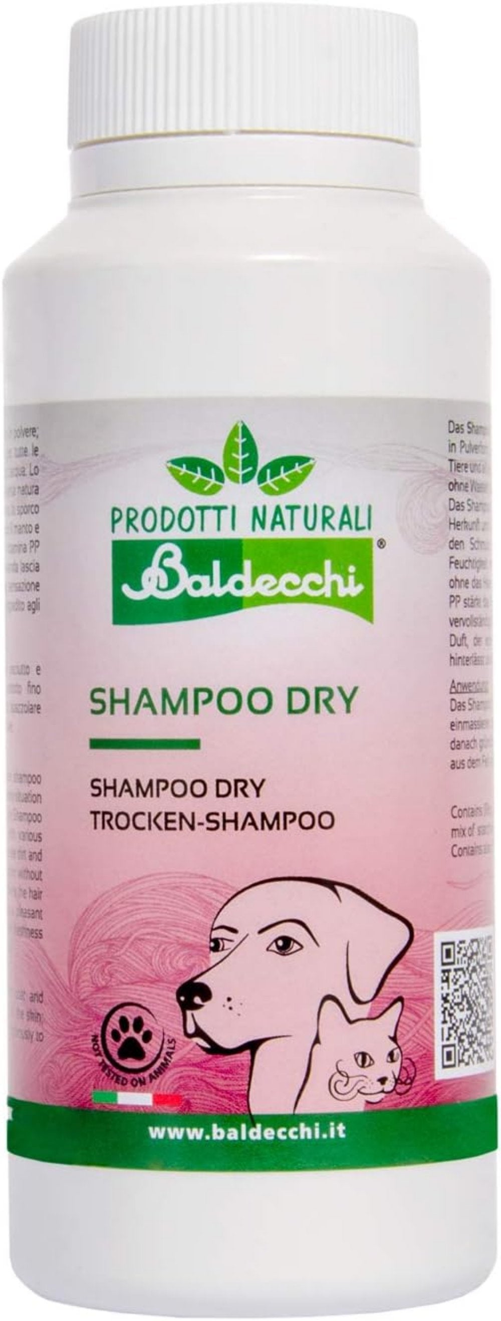 Baldecchi Shampoo Dry Trockenshampoo Puder 100g Hundepflege Hundeshampoo