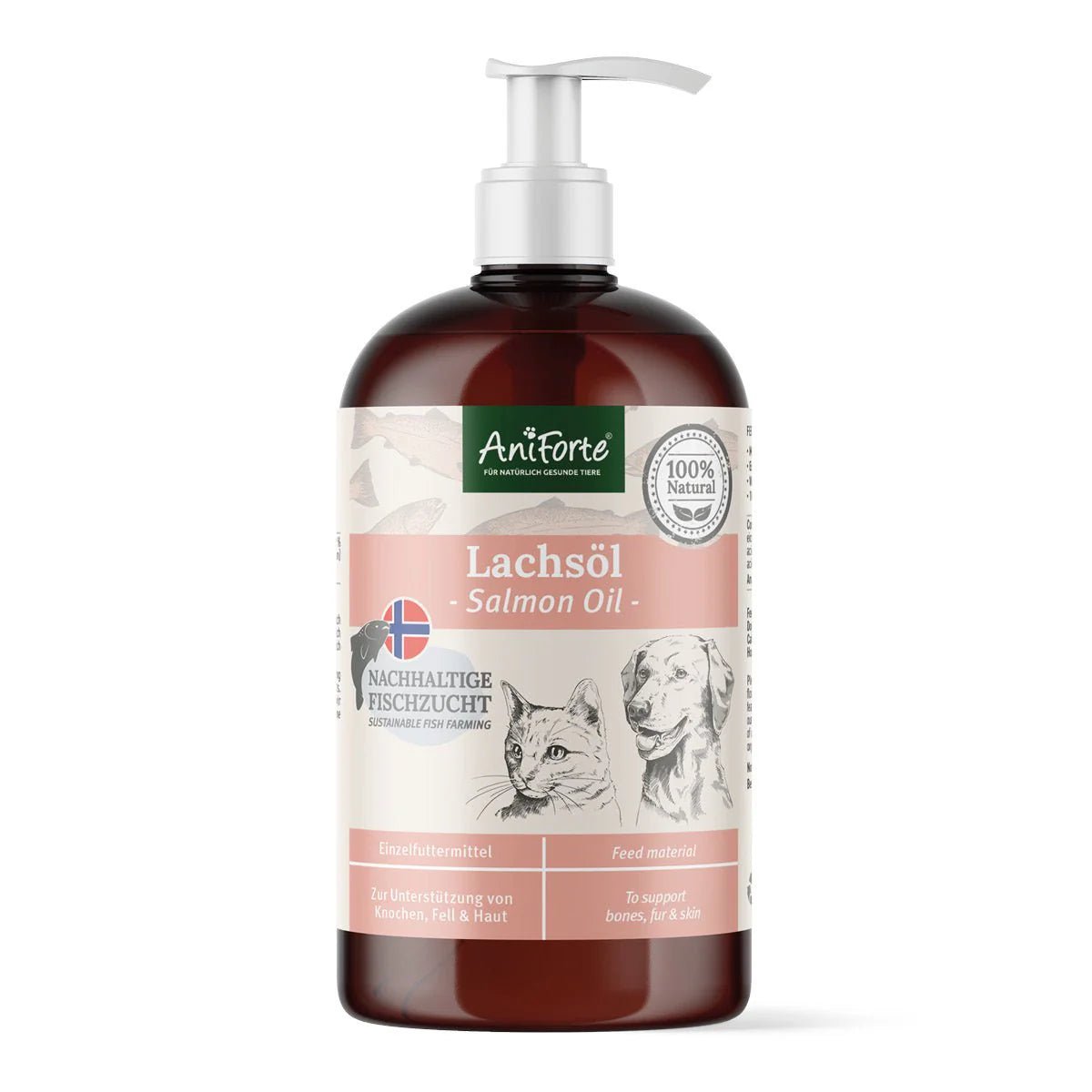 AniForte® Lachsöl für Hund, Katze und Pferd, unterstützt die Haut & glänzendes Fell