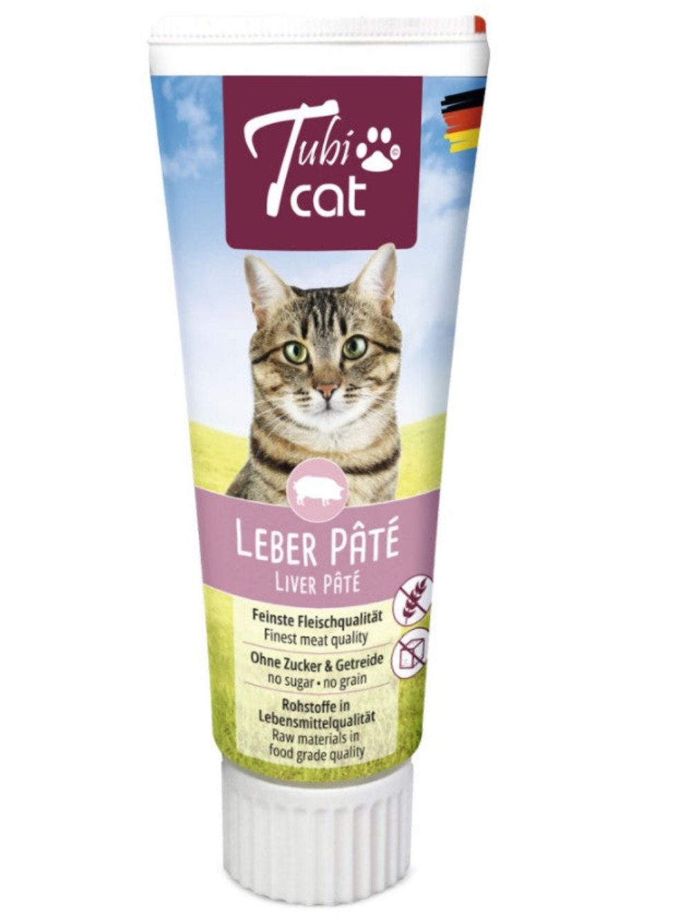 TubiCat Leberpaté, Delikatess-Leberwurst für Katzen, zur Medikamentengabe oder Belohnung, 75 gr - MHD 30.01.26