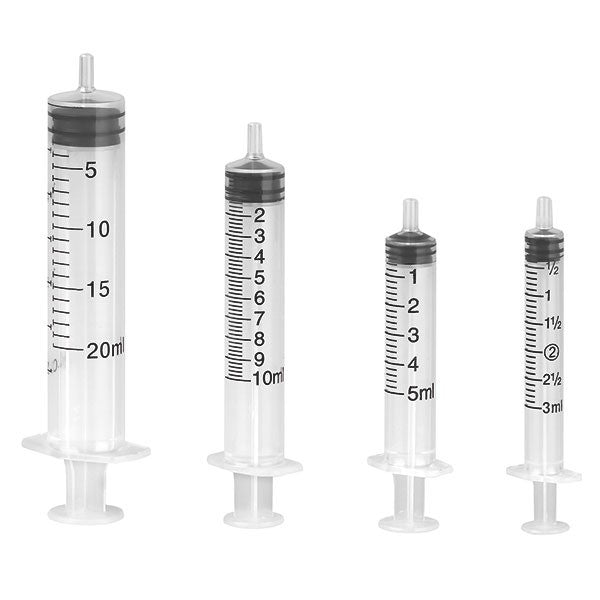 Luer Fütterungs Spritzen, Einmalspritzen 3 teilig, 1ml, 2/3ml, 5ml, 10ml, 20 ml