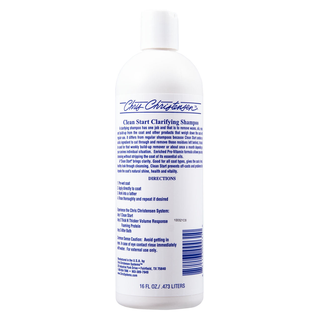 Chris Christensen Clean Start Clarifying Shampoo Hundeshampoo Katzenshampoo