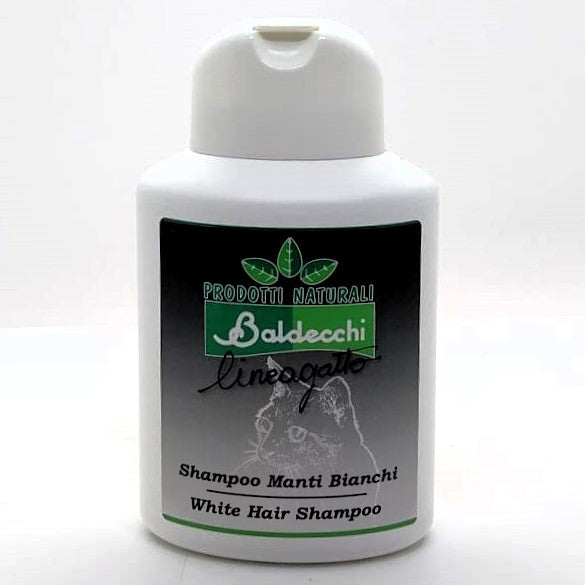 Baldecchi Shampoo Manti Bianchi, White Hair Shampoo, Bagno Manti Bianchi, Shampoo für weißes Fell Katze und Hund