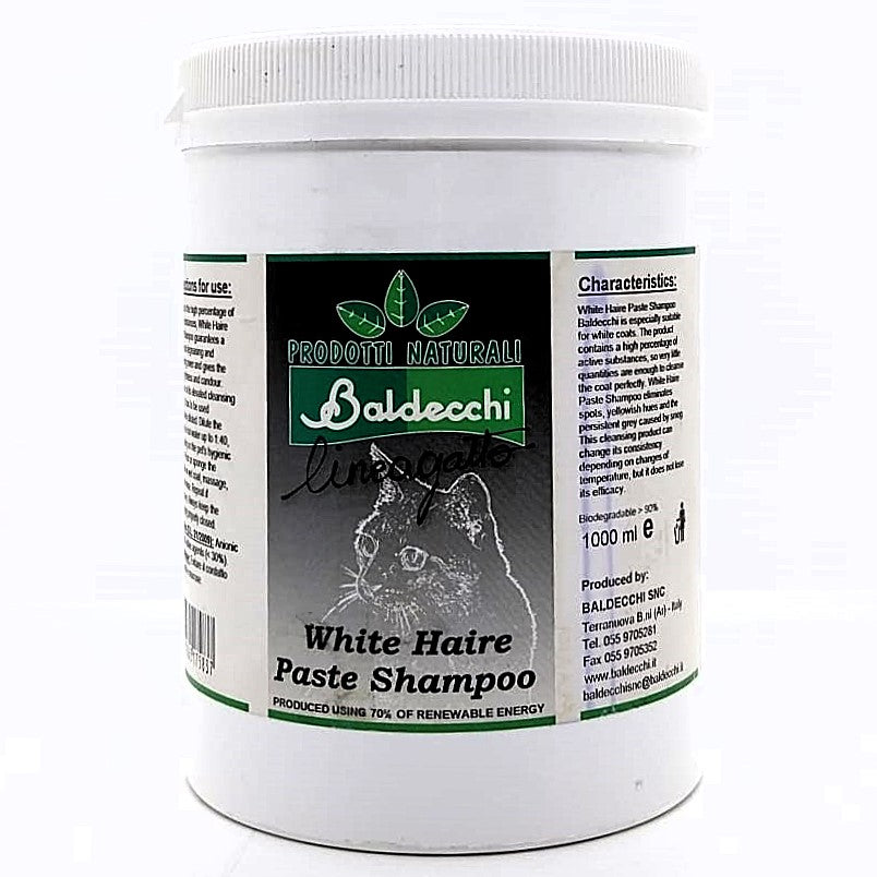 Baldecchi Shampoo in Pasta Manti Bianchi, White Hair Paste Shampoo, Shampookonzentrat für weißes Fell Katze und Hund