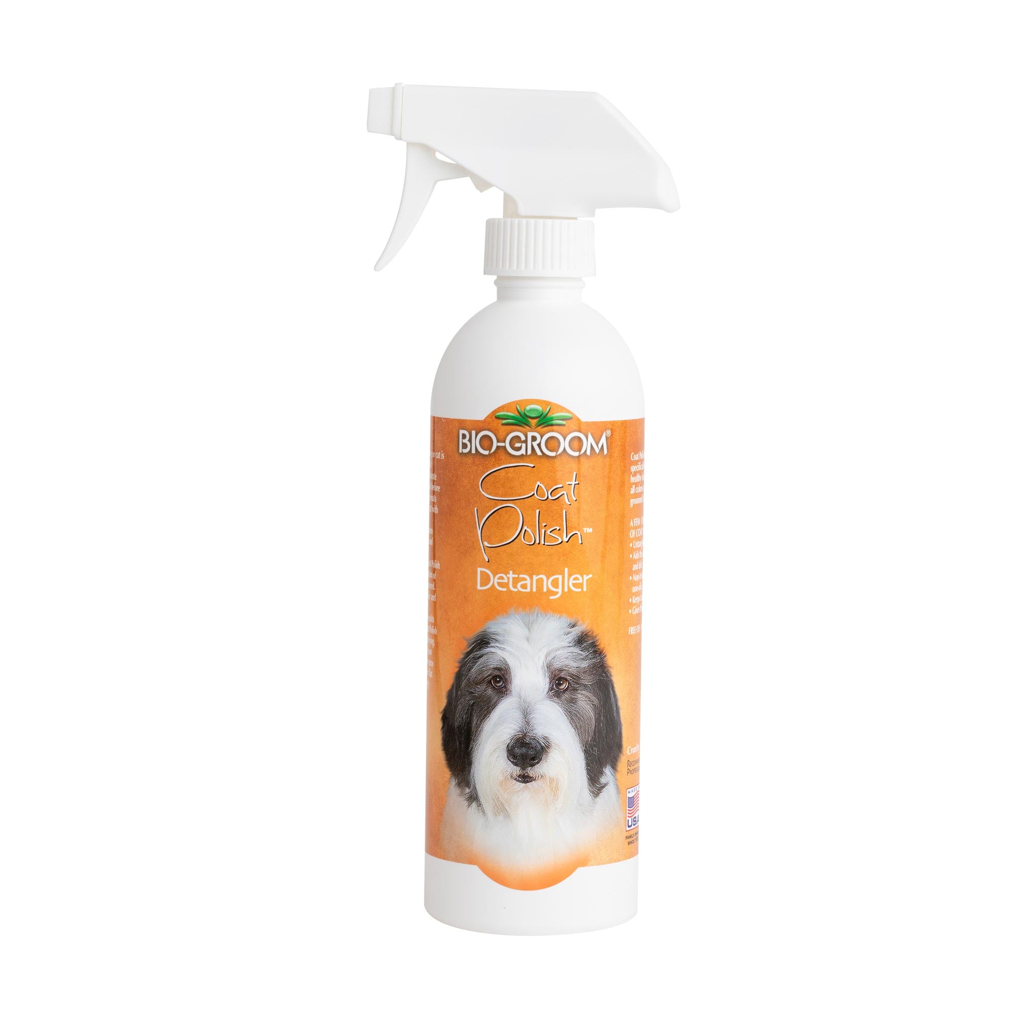 Bio Groom Coat Polish Spra y-On Sheen, Detangler - Entfilzungspray Fellpflegespray, 473 ml